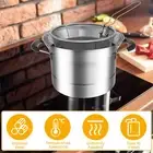 Deep Fryer Pot Stainless Steel Fryer Pot with Strainer Basket and Handle suXBB