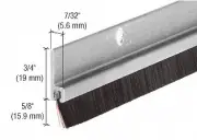 72" Extruded Aluminum and Nylon Brush Door 5/8" Bristle Weatherstrip