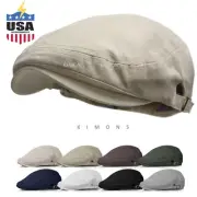Buckle Cotton Gatsby Cap Mens Ivy Hat Golf Driving Summer Sun Flat Newsboy