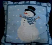 Super Cute 100% Polyester Poly Fill Frosty Snowman Decorative Pillow - BRAND NEW