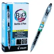 Pilot B2P Pen 36629, Bottle 2 Pen, Black Gel Ink, 0.7 Fine Rollerball, Box of 12