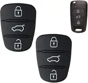 2 Pack Rubber Button Remote Key Fob Case for Car Hyundai I10 I20 I30 Flip Key Shells