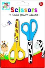 Kids Create - Children's Safety Scissors - Animal Print Arts & Crafts Scissor Set - Premium Quality - Perfect for School, Office or Home - For Arts and Crafts - Fun Activities for Kids