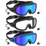 Goggles Swimming Adult Swim-Goggles: Wide View with UV400 Protection Anti Fog...