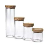 Jar Borosilicate Glass With Olive Wood Lid