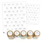 Round Spice Jar Labels Preprinted Waterproof (no Jars) - Modern Style White S...