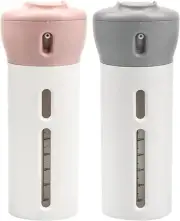 4 in 1 Travel Dispenser, 2 Pack Travel Shampoo and Conditioner Dispenser, Refill