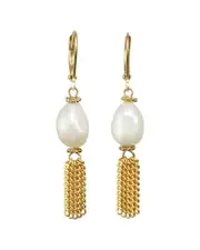 Rachel Reinhardt 14K Plated 10-13mm Pearl Earrings