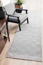 Rug Culture Silver Geometric Textured Rug