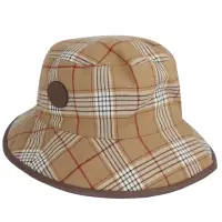 在飛比找momo購物網優惠-【GUCCI 古馳】雙面蘇格蘭紋/雙G標誌漁夫帽(卡其色/M