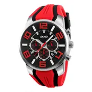 9128 Fashion Multifunctional 3D Large Dial Sports Wristwatch 30m Waterproof Quartz Watch(Red)