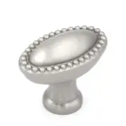 Pack of 10 P447 Satin Nickel SOLID Brass 1 3/8" Cabinet Knobs Hickory Savannah