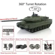 Henglong 1/16 7.0 Leopard2A6 RC Tank 3889 Barrel Recoil Metal Tracks Rubber Pads