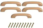[Metany] 5PCS Wood Kitchen Pulls Handles - Cabinets Furniture Dresser Wardrobe Cupboard Drawer Knobs Pulls Handles (Clear Coated)