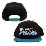 Men's OBEY POSSE SNAPBACK HAT Cap - Black / Teal