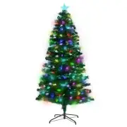 NNEDSZ Christabelle 2.4m Enchanted Pre Lit Fibre Optic Christmas Tree Stars Xmas