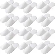 Taimimy 12 Pairs Disposable Slippers Hotel Women Men Washable Guest Slippers Comfortable Soft Non-Slip for Hotel Spa Home Travel 12 Pairs EU 36/43, White, 36/43 EU