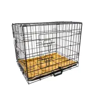 Wire Dog Cage Foldable Crate Kennel 30in with Tray + Cushion Mat Combo