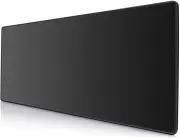 Gaming Mousepad Mouse Pad Mat Laptop Computer 90x40cm 2mm Thick Edge Sewing Pure Black