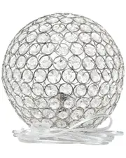 Lalia Home Elegant Designs Elipse 10 Inch Crystal Ball Sequin Table Lamp