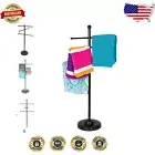 50" Tall Black Towel Rack - Elegant Storage Solution for Pool & Spa Essentials