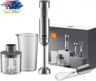1000W Hand Immersion Blender 4-in-1, 9-Speed Stick Blender w/ Beaker & Processor