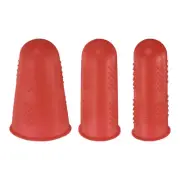 9Pcs Rubber Fingers Tips Finger Protectors Silicone Thimble 3 Sizes Red