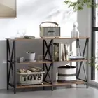 Artiss Console Table 3-Tier Walnut 120cm Industrial Storage Shelf Entry Hallway
