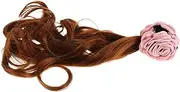 BESTYASH Fake Flower Hair Clip With Brown Curly Wig Flower Ponytail Extension Claw For Women Fun Cosplay And Daily Wear