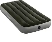 Intex 64760 Dura-Beam Standard Downy Air Mattress: Fiber-Tech – Jr Single – Built-in Foot Pump – 10in Bed Height – 135kg Weight Capacity