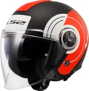 LS2 OF620 Classy Disko, open face helmet , color: Matt Black/Red/White , size: XL