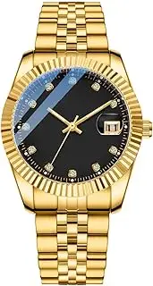 [KINGNUOS] Men's Watch Luminous Waterproof Stainless Steel Watch Men Fashion Automatic Watches, Black, Business,Leisure