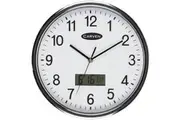Carven Wall Clock Lcd Date 285mm Silver Frame