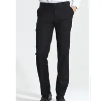 在飛比找樂天市場購物網優惠-【WEISHTON】 韓版低腰窄版免燙西褲 平面素色黑