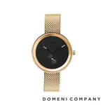 DOMENI COMPANY 經典系列 316L不鏽鋼小秒針錶 金色錶帶 -黑/32MM