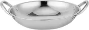 Stainless Steel Round Bottom Dry Pot Griddle Pan with Heat Resistant Handles for Family Gatherings Versatile Cooking Capacity Household Pan