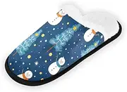 RPLIFE Spa Splippers, Snowman in Blue Travel Slippers Men, Comfy Hotel Slippers, Lightweight Travel Slippers Women, Snowman in Blue, Medium