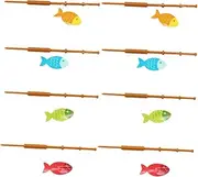 Abaodam 8pcs Fishing Rod Cupcake Toppers Mixed Cake Decorations for Parties Birthdays and Celebrations Charming and Stylish Fishing Gear Picks
