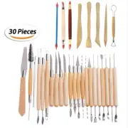Clay Tool Sculpting Kit 30pcs Set Artist Wooden Moulding Pottery Accessories