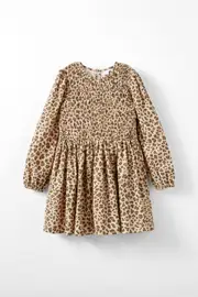 [Cotton On Kids] Cotton On Kids - Theadore Long Sleeve Dress - Summer leopard 9-10 SUMMER LEOPARD