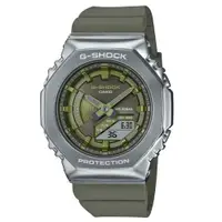 在飛比找ETMall東森購物網優惠-【CASIO 卡西歐】G-SHOCK 八角金屬殼雙顯手錶 銀