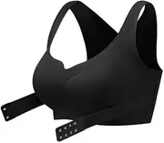 [INGKE] Women's Front Closure Seamless Back Support Posture Bra, Women's Comfort & Shape Wireless Bra