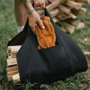 MIMIGO Firewood Carrier Bag - Extra Large Waxed Canvas Log Carrier Wood Tote for Home or Camping -Water Resistant Carry Bag with Padded Handles Inc...