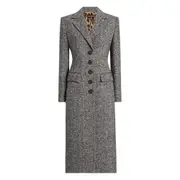 [Dolce & Gabbana] Dolce & Gabbana Herringbone Buttoned Coat 42 IT GREY