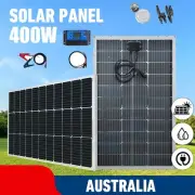 12V 400W Fixed Bifacial Solar Panel Kit Mono Home Boat Caravan Camping Charging