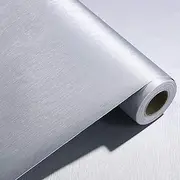 Peel and Stick Silver Brushed Metal Stainless Steel Contact Paper for Dishwasher Fridge Refrigerator Stove Appliances Self Adhsesive Vinyl Film Stainless Steel Wallpaper Removable 15.7x117 Inches