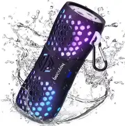 HEYSONG Portable IPX7 Waterproof Bluetooth Speaker with Loud Stereo Sound-Black