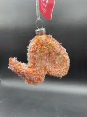 Place & Time 3.25" Chicken Wing "Fried" Glass Christmas Ornament DISCONTINUED
