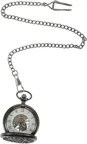 [NIYANGLE] Mechanical Pocket Watch Vintage Hanging Watch Roman Numerals Timeless Classic Alloy Stainless Steel