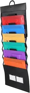 SOPOTUTU Folder Hanging File Holder Wall Document Holder File Wall Organizer Wall Mail Organizer Office Wall Organizer Mail Organizer Wall Mounted Plastic Black